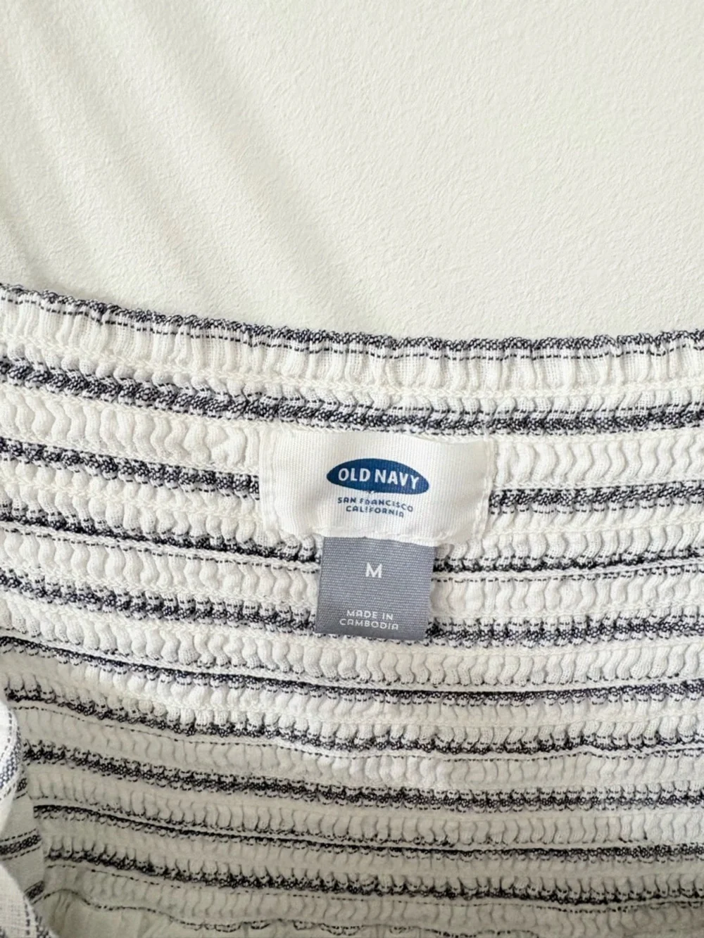 OLD NAVY Striped Cotton Fit & Flare Tank Dress Womens M Coastal Nautical Beachy - Picture 3 of 5